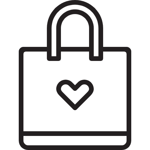 Shopping bag with heart icon